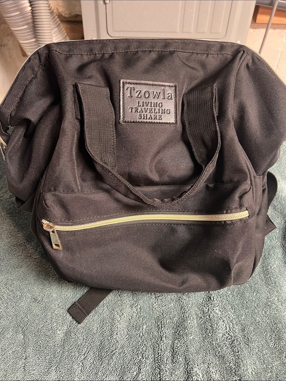 Black Backpack with Front Zip Pocket